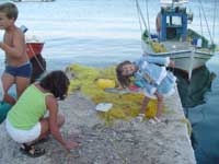 children fishing